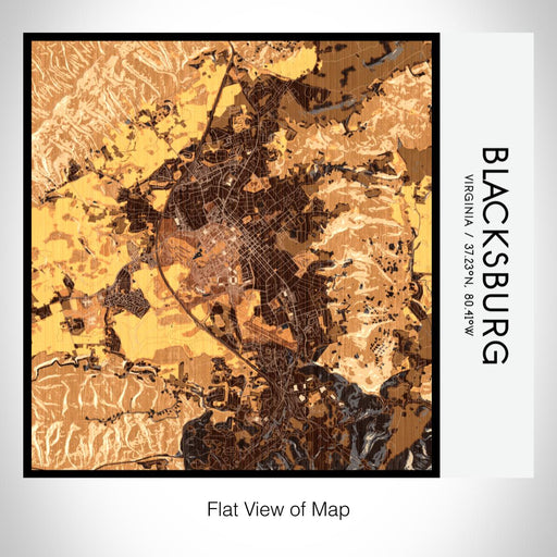 Rendered View of Blacksburg Virginia Map on 17oz Stainless Steel Insulated Tumbler in Ember Map Style