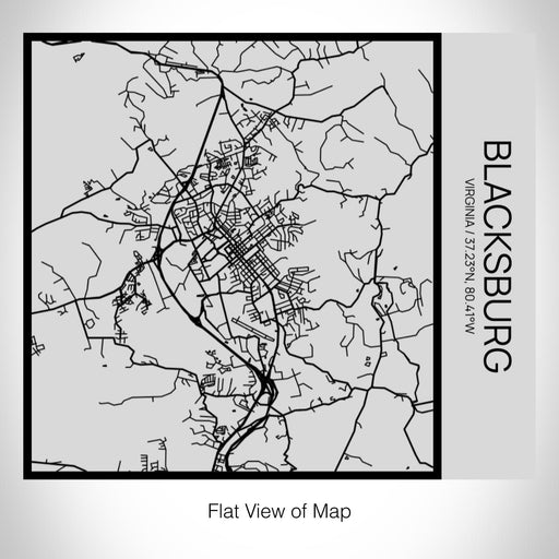 Rendered View of Blacksburg Virginia Map on 17oz Stainless Steel Insulated Tumbler in Tactile Lines with Succulent in Background