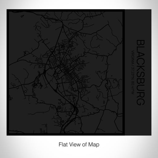 Rendered View of Blacksburg Virginia Map on 17oz Stainless Steel Insulated Tumbler in Matte Black with Tactile Lines