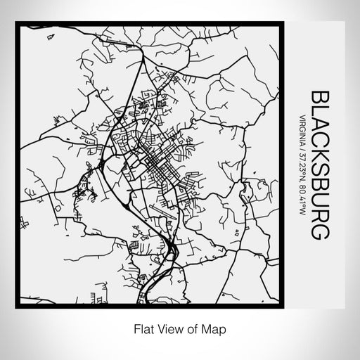Rendered View of Blacksburg Virginia Map on 17oz Stainless Steel Insulated Tumbler in Matte White with Tactile Lines