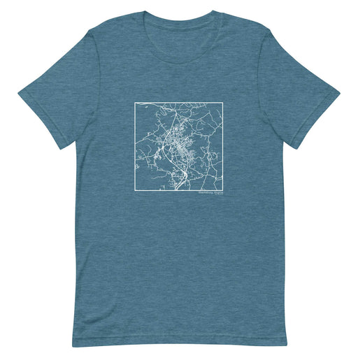 Blacksburg Virginia  Map Unisex T-Shirt with City inscription in Heather Teal