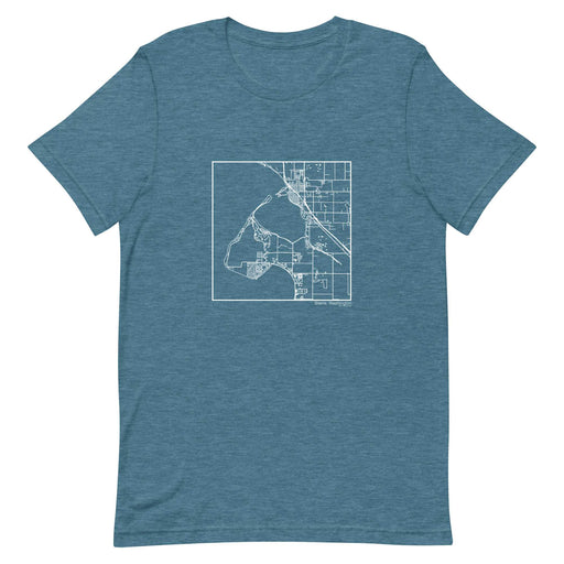 Blaine Washington  Map Unisex T-Shirt with City inscription in Heather Teal
