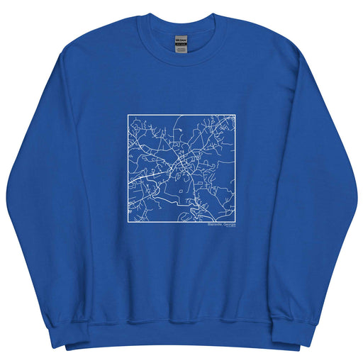 Blairsville Georgia  Map Unisex Crewneck Sweater with City inscription in Royal Blue
