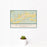 12x18 Bloomfield New Mexico Map Print Landscape Orientation in Woodblock Style With Small Cactus Plant in White Planter