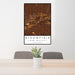 24x36 Bloomfield New Mexico Map Print Portrait Orientation in Ember Style Behind 2 Chairs Table and Potted Plant