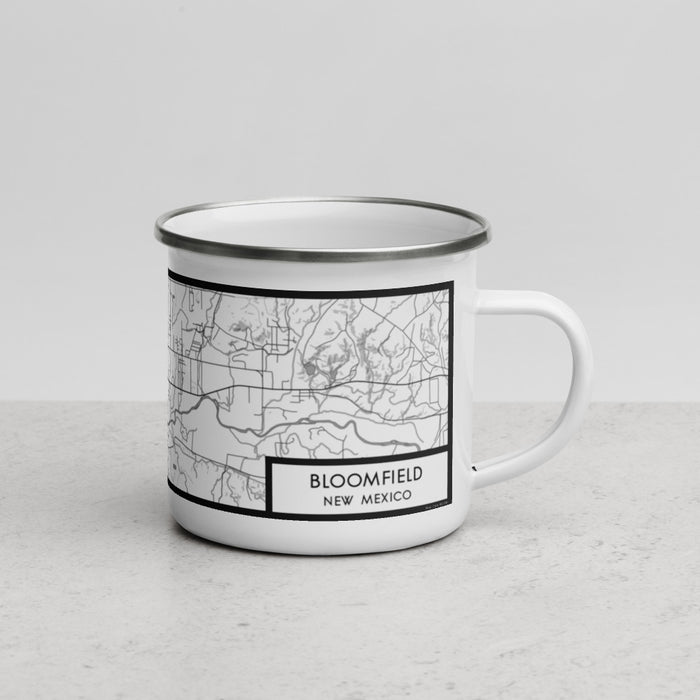 Right View Custom Bloomfield New Mexico Map Enamel Mug in Classic
