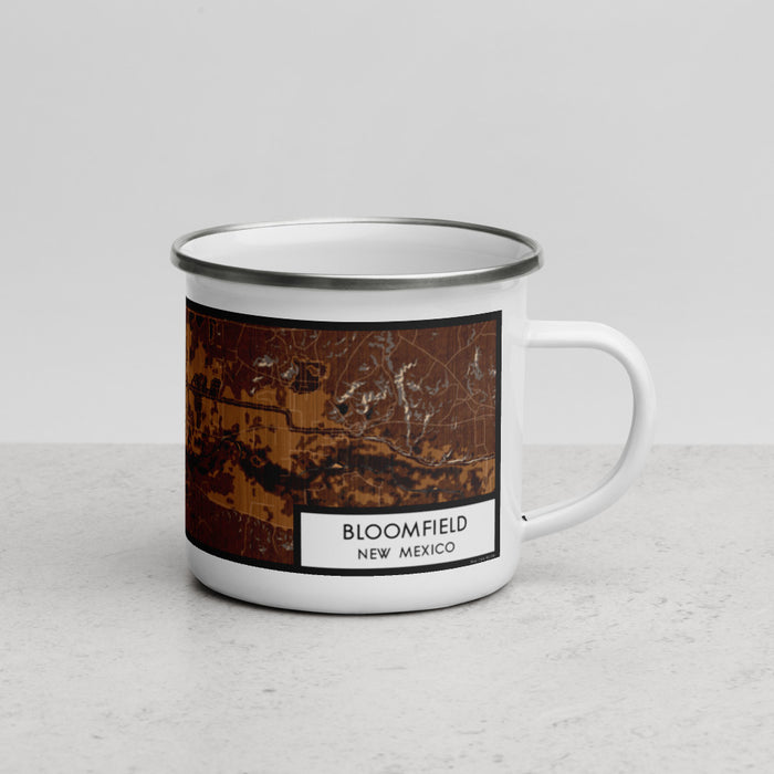 Right View Custom Bloomfield New Mexico Map Enamel Mug in Ember