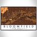 Bloomfield New Mexico Map Print Landscape Orientation in Ember Style With Shaded Background