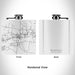 Rendered View of Bloomfield New Mexico Map Engraving on 6oz Stainless Steel Flask in White