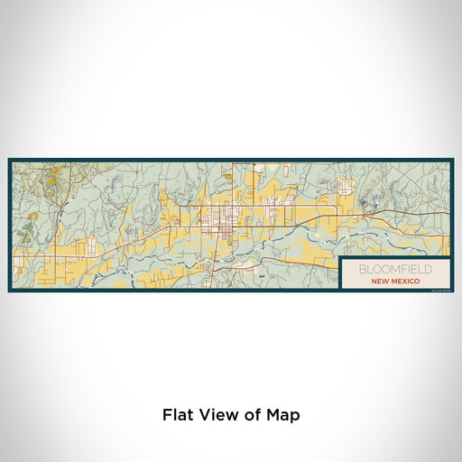 Flat View of Map Custom Bloomfield New Mexico Map Enamel Mug in Woodblock