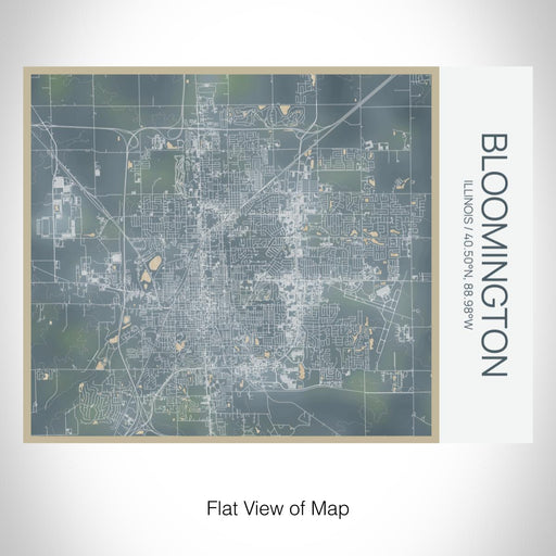 Rendered View of Bloomington Illinois Map on 20oz Stainless Steel Insulated Bottle with Bamboo Top with printed afternoon style map