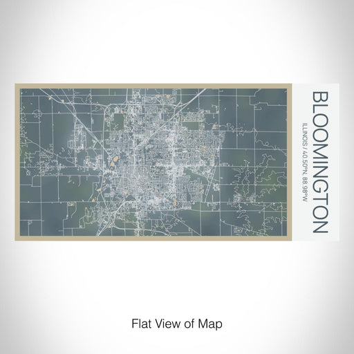 Rendered View of Bloomington Illinois Map on 17oz Stainless Steel Insulated Bottle with printed afternoon style map