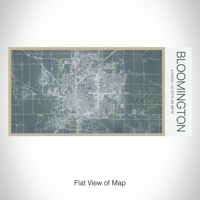 Rendered View of Bloomington Illinois Map on 17oz Stainless Steel Insulated Bottle with printed afternoon style map