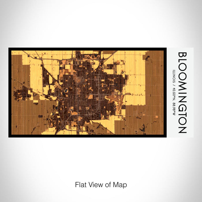 Rendered View of Bloomington Illinois Map on 17oz Stainless Steel Insulated Bottle with printed ember style map