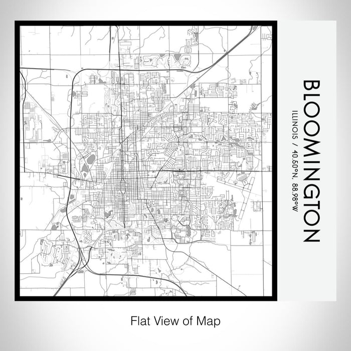 Rendered View of Bloomington Illinois Map on 17oz Stainless Steel Insulated Tumbler in Classic Map Style