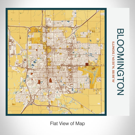 Rendered View of Bloomington Illinois Map on 17oz Stainless Steel Insulated Tumbler in Woodblock Map Style