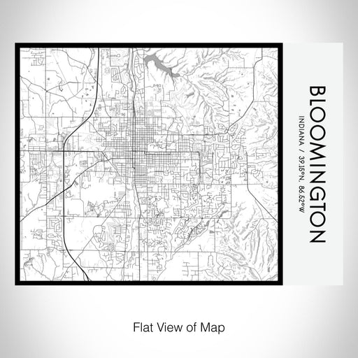 Rendered View of Bloomington Indiana Map on 20oz Stainless Steel Insulated Bottle with Bamboo Top with printed classic style map