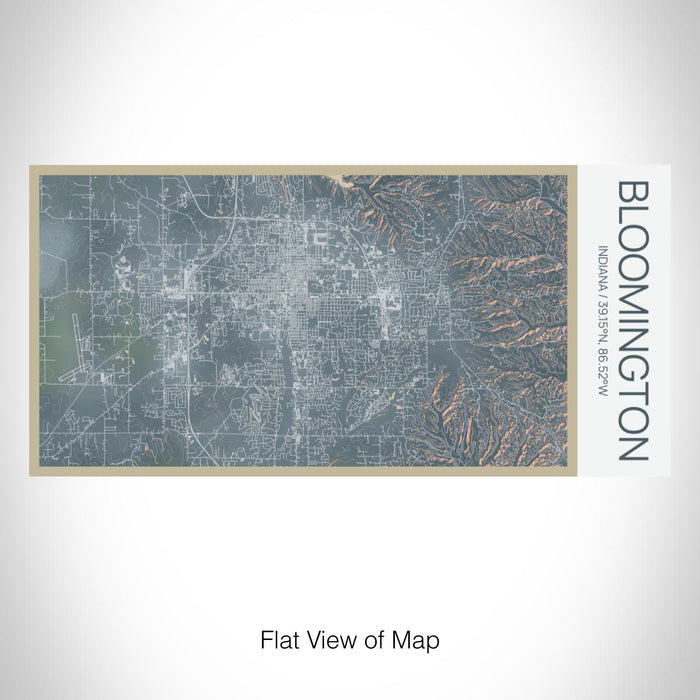 Rendered View of Bloomington Indiana Map on 17oz Stainless Steel Insulated Bottle with printed afternoon style map