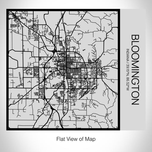 Rendered View of Bloomington Indiana Map on 17oz Stainless Steel Insulated Tumbler in Tactile Lines with Succulent in Background