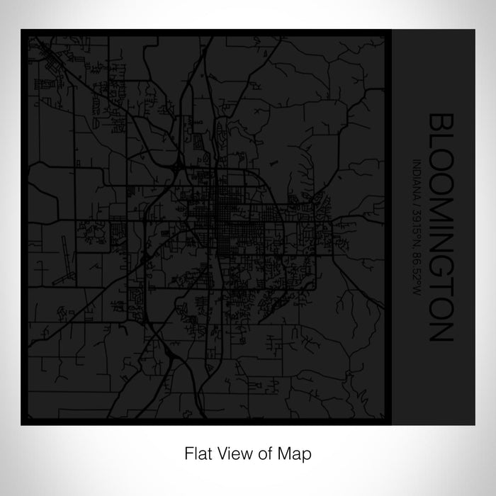 Rendered View of Bloomington Indiana Map on 17oz Stainless Steel Insulated Tumbler in Matte Black with Tactile Lines