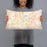 Person holding 20x12 Custom Bloomington Indiana Map Throw Pillow in Watercolor