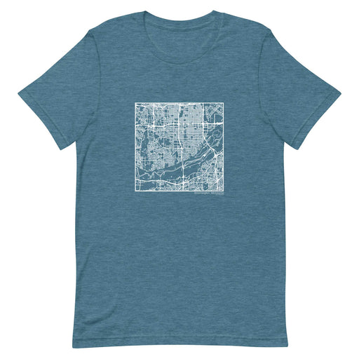 Bloomington Minnesota  Map Unisex T-Shirt with City inscription in Heather Teal