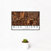 12x18 Blue Island Illinois Map Print Landscape Orientation in Ember Style With Small Cactus Plant in White Planter