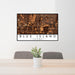 24x36 Blue Island Illinois Map Print Landscape Orientation in Ember Style Behind 2 Chairs Table and Potted Plant