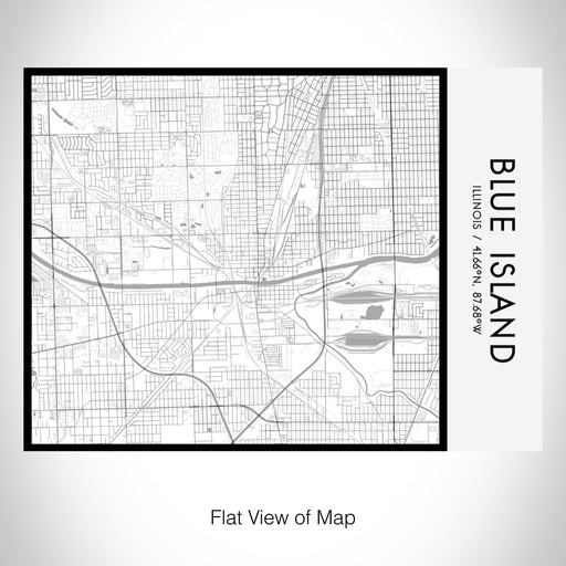 Rendered View of Blue Island Illinois Map on 20oz Stainless Steel Insulated Bottle with Bamboo Top with printed classic style map