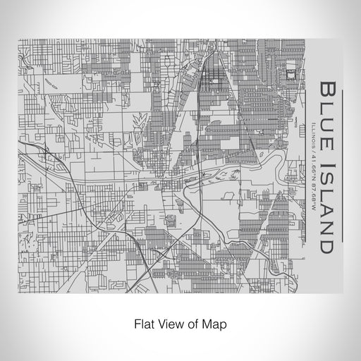 Rendered View of Blue Island Illinois Map on 20oz Stainless Steel Insulated Bottle with Bamboo Top