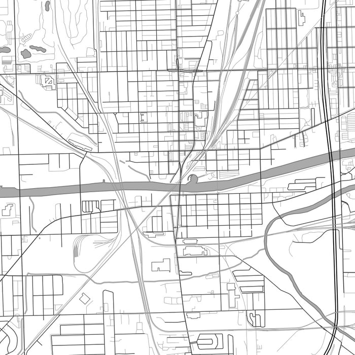 Blue Island Illinois Map Print in Classic Style Zoomed In Close Up Showing Details