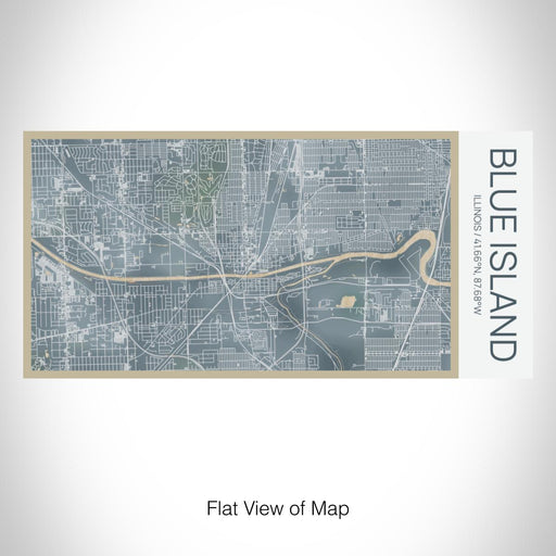 Rendered View of Blue Island Illinois Map on 17oz Stainless Steel Insulated Bottle with printed afternoon style map