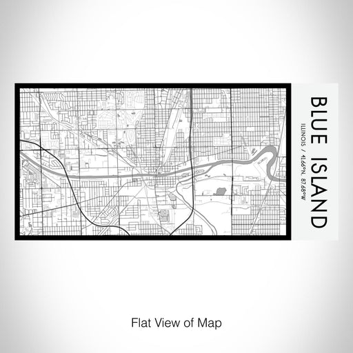 Rendered View of Blue Island Illinois Map on 17oz Stainless Steel Insulated Bottle with printed classic style map