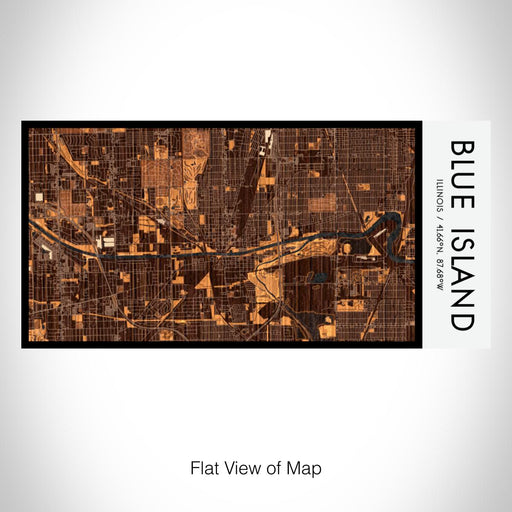 Rendered View of Blue Island Illinois Map on 17oz Stainless Steel Insulated Bottle with printed ember style map