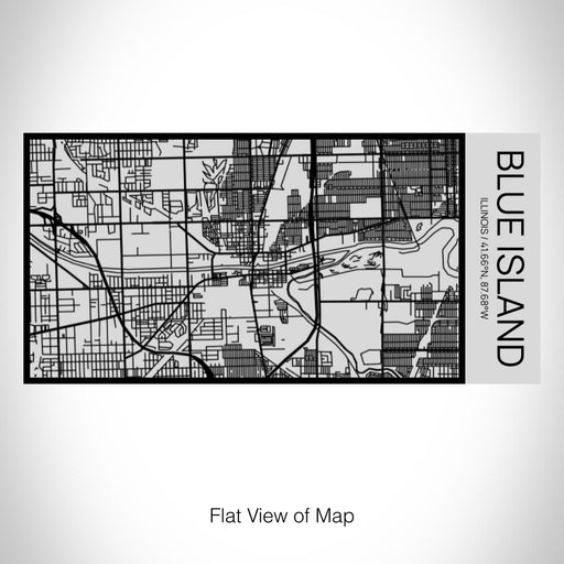 Rendered View of Blue Island Illinois Map on 17oz Stainless Steel Insulated Cola Bottle in Stainless