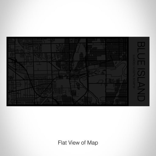 Rendered View of Blue Island Illinois Map on 17oz Stainless Steel Insulated Cola Bottle in Stainless in Matte Black