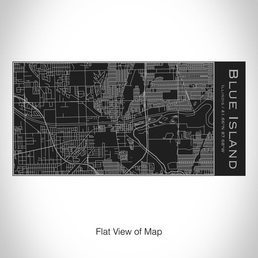 Rendered View of Blue Island Illinois Map on 17oz Stainless Steel Insulated Cola Bottle in Black