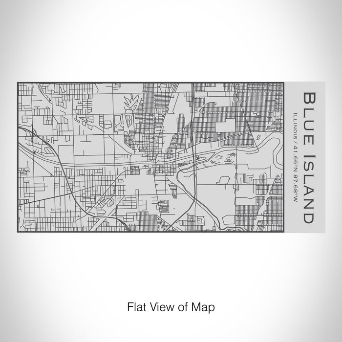 Rendered View of Blue Island Illinois Map on 17oz Stainless Steel Insulated Cola Bottle