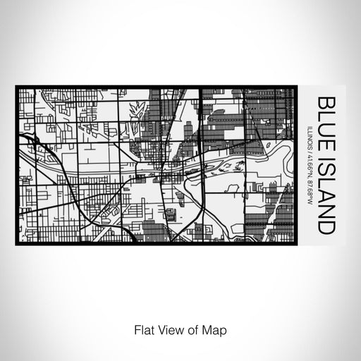 Rendered View of Blue Island Illinois Map on 17oz Stainless Steel Insulated Cola Bottle in Stainless in Matte White