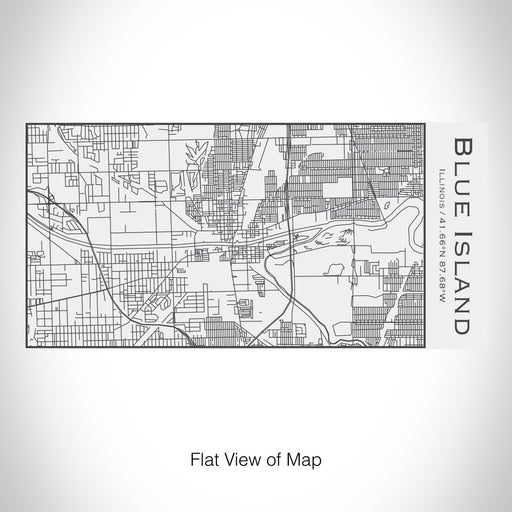 Rendered View of Blue Island Illinois Map on 17oz Stainless Steel Insulated Cola Bottle in White