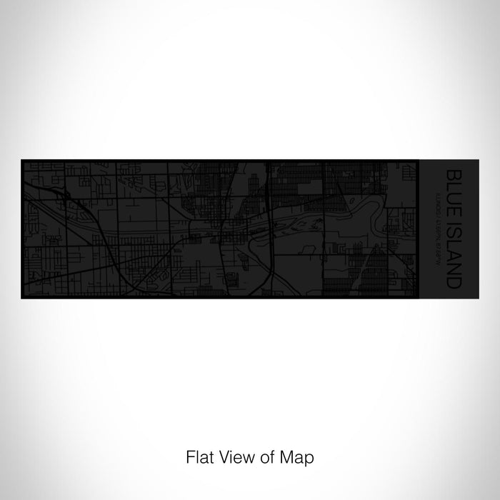 Rendered View of Blue Island Illinois Map on 10oz Stainless Steel Insulated Cup in Matte Black with Sliding Lid