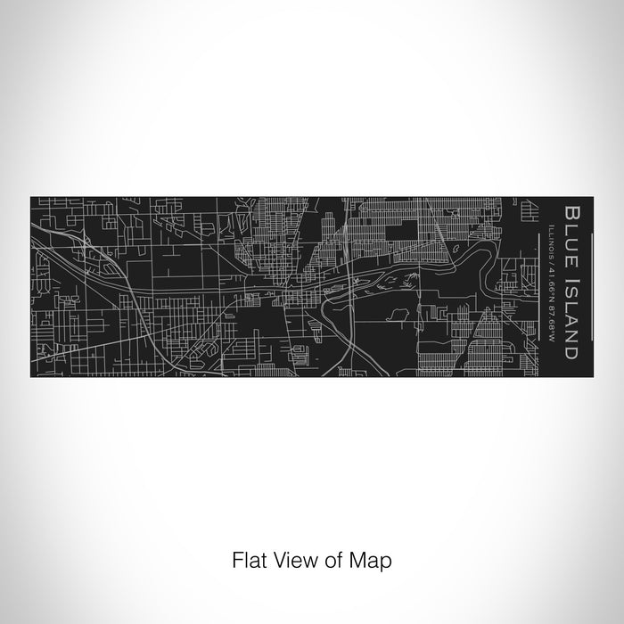 Rendered View of Blue Island Illinois Map on 10oz Stainless Steel Insulated Cup with Sliding Lid in Black