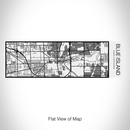 Rendered View of Blue Island Illinois Map on 10oz Stainless Steel Insulated Cup in Matte White with Sliding Lid