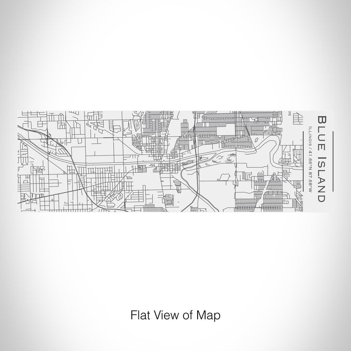 Rendered View of Blue Island Illinois Map on 10oz Stainless Steel Insulated Cup with Sliding Lid in White