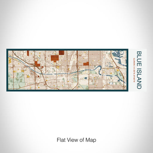 Rendered View of Blue Island Illinois Map on 10oz Stainless Steel Insulated Cup in Woodblock with Sliding Lid