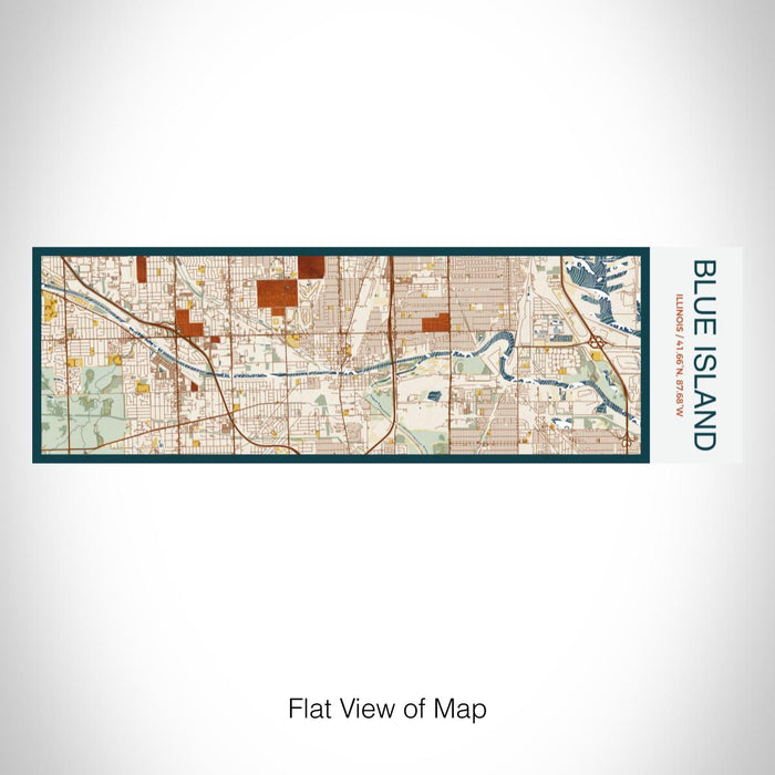 Rendered View of Blue Island Illinois Map on 10oz Stainless Steel Insulated Cup in Woodblock with Sliding Lid