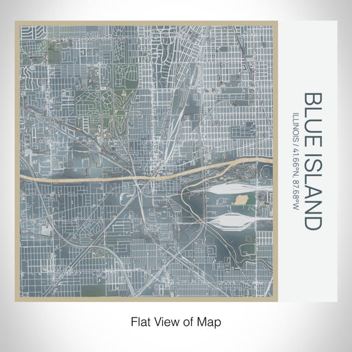 Rendered View of Blue Island Illinois Map on 17oz Stainless Steel Insulated Tumbler in Afternoon Map Style