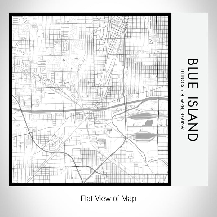 Rendered View of Blue Island Illinois Map on 17oz Stainless Steel Insulated Tumbler in Classic Map Style