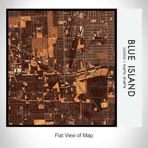 Rendered View of Blue Island Illinois Map on 17oz Stainless Steel Insulated Tumbler in Ember Map Style