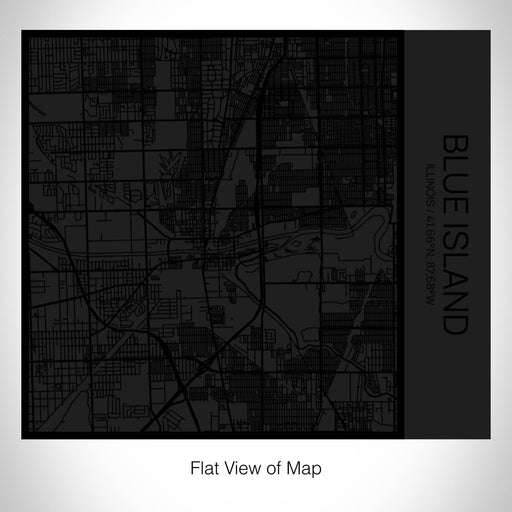 Rendered View of Blue Island Illinois Map on 17oz Stainless Steel Insulated Tumbler in Matte Black with Tactile Lines